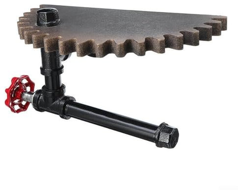 Portarotolo per carta igienica, stile retrò industriale, a forma di tubo, montaggio a parete, mensola da parete in legno, per bagno, decorazione rustica per la casa