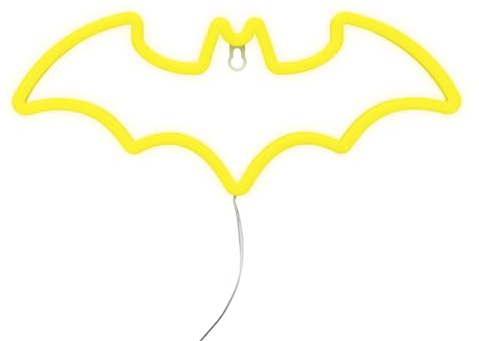Batman LED Neon Light - Officially Licensed DC Comics, Iconic Logo Shaped Lamp, USB Powered, Boys Bedroom Accessories & Decor | Paladone, Yellow