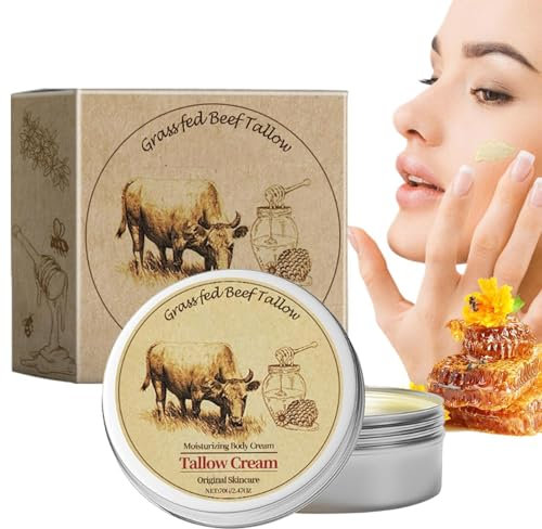 Beef Tallow Honey Balm, 70g Beef Tallow Skincare, Beef Tallow Cream For Skin Care, Honey Balm Original Wrinkles Defense, Wrinkles Defense Tallow Balm, Grass Fed Tallow Raw Wild Honey