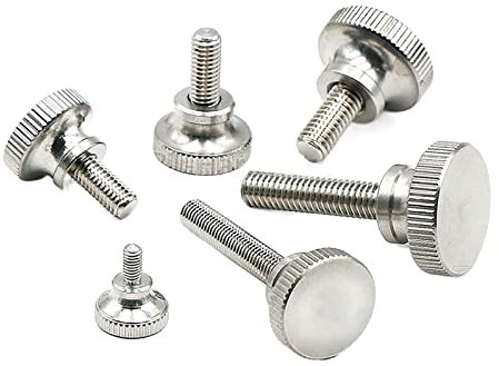 Viti a testa zigrinata in acciaio inossidabile 303 da 20 pezzi, dimensioni M2 M2.5 M3 M4 M5 M6, bulloni con manopola for impugnatura, for applicazioni fai da te, auto, computer e meccaniche(M2 x 3 mm)