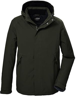 killtec Herren Funktionsjacke/Outdoorjacke mit abzippbarer Kapuze KOW 4 MN JCKT, dark moss, 5XL, 41843-000