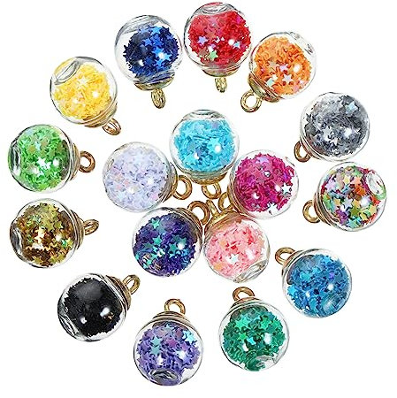 PERSELOSO 50pcs Glass Charms for Earrings Mixed Color Hanging Pendants Creative Ornaments for Crafts and Practical Jewelry Making Accessories