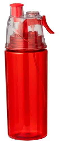 noTrash2003 Botella de agua de niebla de 600 ml con atomizador, para exterior, hidratación, ciclismo, escalada, senderismo, montañismo, gimnasio, playa, 3 colores (rojo)