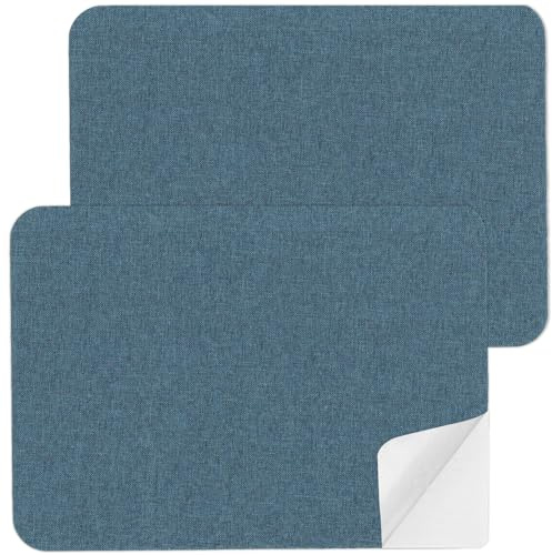 2 Stück Stoff-Reparaturflicken, selbstklebend, 27,9 x 20,3 cm, wasserfest, Leinen-Reparaturset für Sofas, Zelte, Möbel, Markisen, Autositze (dunkelblau)