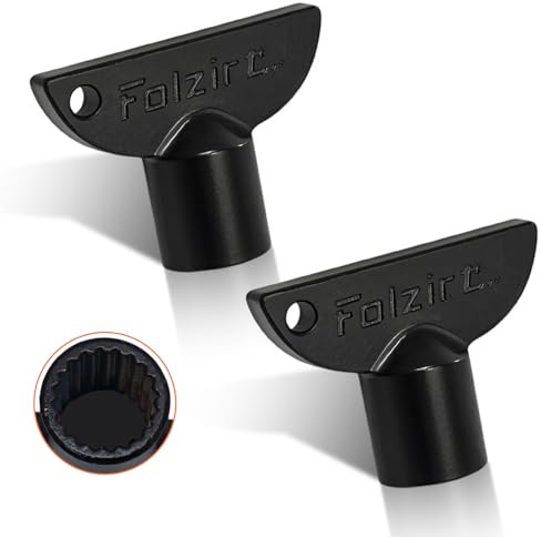 Folzirt 2 Stück 304 Edelstahl Wasserhahn Steckschlüssel für Außenwandventil, Härtere frostsichere Außenarmatur für Eckventil, Wasserhahn Drehknopf Garten, Außengriff Ersatzteile