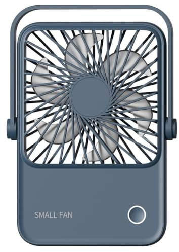 Fegtrtyoa Fan Desktop Small Electric Fan Hanging and Standing Dual-Purpose Office Navy Blue