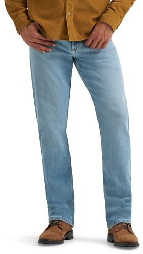 Wrangler Men's Free to Stretch Straight Fit Jean, Faded Blue, 36W x 29L
