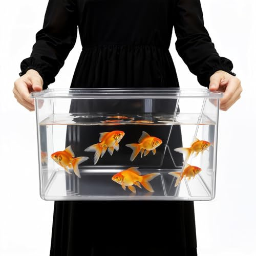 Geelin Grand bol en plastique incassable avec clarté cristalline pour terrarium, centre de table, cadeau pour les amateurs de poissons (carré)