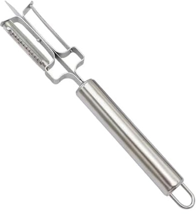 Schäler aus rostfreiem Edelstahl, 3-in-1 Universal-Sparschäler/Pendelschäler mit geschärftem Ausstecher, Spargelschäler, Pendelschäler für Rechtshänder, Gemüseschäler, spülmaschinengeeignet