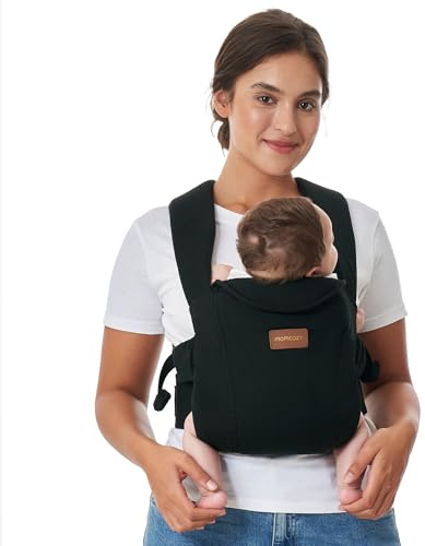 Momcozy Newborn Carrier for 0-12M/3.2-11.3kg, Waist 64-127cm, Cotton Black