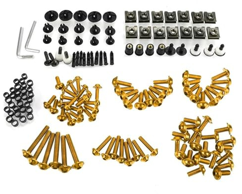 HJKDSZ Accessori moto Carena Bulloni Kit Corpo Fissaggio Pinze Viti Per tmax 500 tmax500 t max 500 TMAX 530 2001-2016 elementi fissaggio assortiti(Gold)
