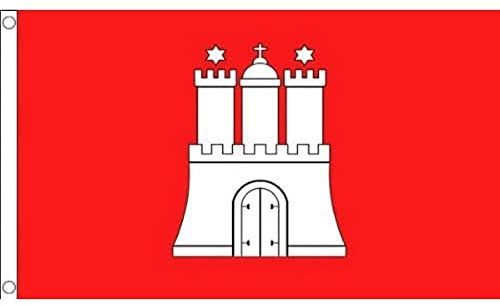 AZ FLAG - Flagge Hamburg - 90x60 cm - Hamburg Fahne 100% Polyester mit Messing-Ösen - 50g
