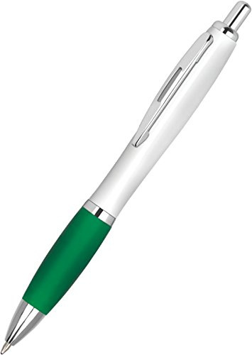 Full Colour Printed Personalised Contour Pens Promotional *Qty - 600* - Green Pen Grips