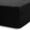 Lumaland Luxury Jersey Spannbettlaken für Wasserbett und Boxspringbett 100% Baumwolle mit Rundum-Gummizug 140-160 x 200-220 cm Schwarz