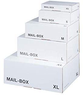 Mail-Box L, weiß, 395x248x141 mm Versandkarton Postversandkarton 20 Stück