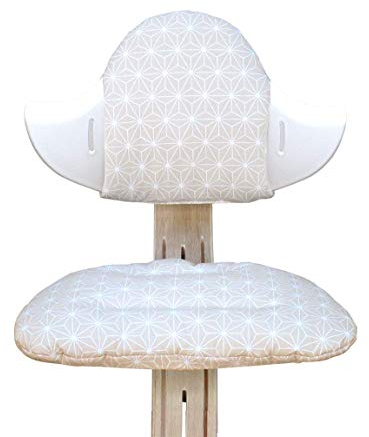 Blausberg Baby - Sitzkissen Set für Nomi Hochstuhl von Evomove - Happy Star Beige