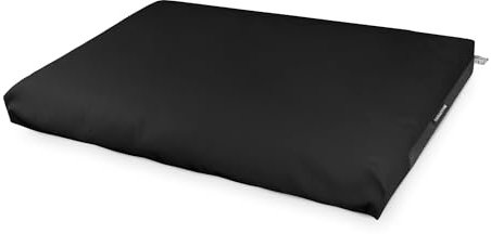 Happers Coussin Imperméable et Déhoussable pour Palette en Similicuir Noir 120x80x20