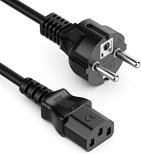 CABLEPELADO Cable de alimentación CPU Recto | Enchufe Tipo F (CEE 7/7) Recto en Toma de Entrada C13 Enchufe | Sección 0.75 mm² | Ordenador, Monitor, Impresora | Negro | 1.50 Metros