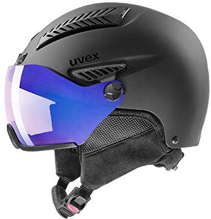 uvex hlmt 600 Vario - Skihelm für Damen und Herren - mit Visier - individuelle Größenanpassung - Black matt - 55-57 cm