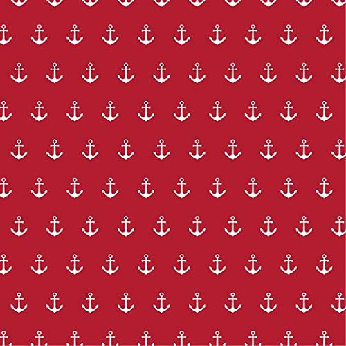 ® Baumwollstoff Anker Rot Webware Meterware Popeline OEKOTEX 150cm breit - Ab 0,5 Meter