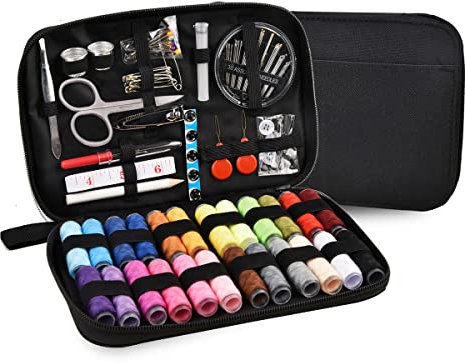 AUERVO Sewing Kit, Sewing Supplies Accessories,24Pcs Thread Spools,Mini Sewing Kits for DIY, Adults,Beginners,Emergency,Campers, Travel,Home, with Scissors,Thread,Needle…