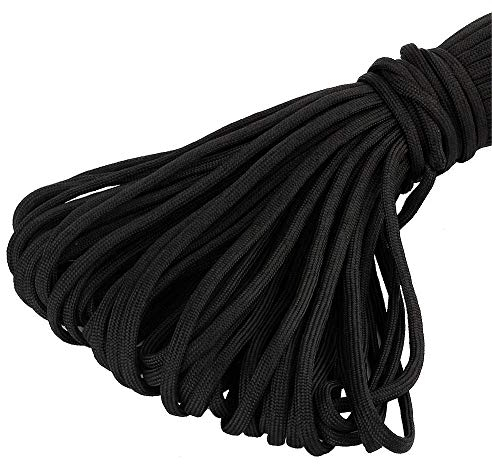 King of Trade Paracord 550 Fallschirmschnur Schnüre Nylonleine 4 mm stark, 5 m lang Farbe schwarz