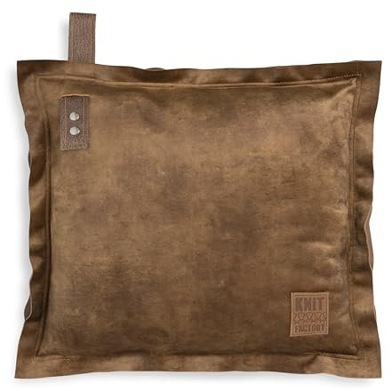 KNIT FACTORY - DAX Kissen - Luxuriöses und samtweiches Dekokissen - Sofakissen - 50x50 - New Camel