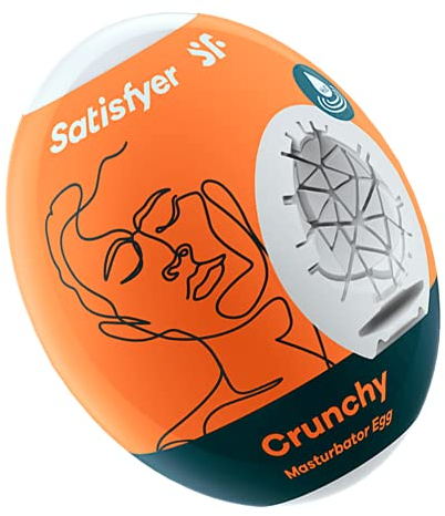 Satisfyer Masturbator Egg | Sex-Spielzeug für Männer | Flexibel geformte Struktur für ultimatives Vergnügen | Realistisches Gefühl | Hydroaktives TPE | Kein Gleitgel nötig | Taschenmuschi Crunchy