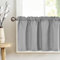 TOPICK Tende Passante tenda da bistrot Filtro della luce porta finestra balcone stile country roulotte corte rustiche soggiorno doccia tenda per interni 2 pezzi 150L x 45A cm, Grigio