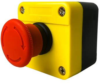 EVEXPERT Red Sign Interrupteur d'arrêt d'urgence | Bouton pression IP65 | 660 V AC | 10 A | Construction robuste en plastique ABS | Avec boîte de protection