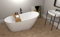 ECOLAM Baignoire autoportante en acrylique Elma 150x80cm + étagère en Bambou + siphon Click clack Baignoire îlot