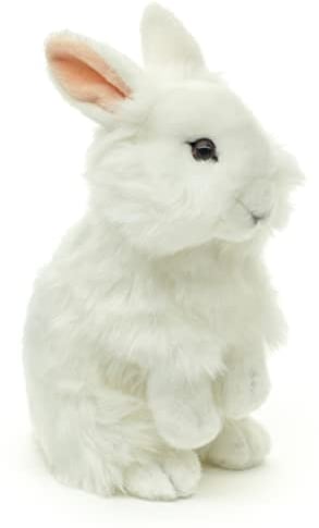 Uni-Toys - Löwenkopf-Kaninchen mit aufgestellten Ohren - stehend - weiß - 23 cm (Höhe) - Plüsch-Hase - Plüschtier, Kuscheltier