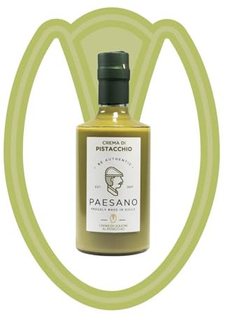 Paesano, Crema di Liquore al Pistacchio, Digestivo, Ingrediente per Cocktails, Prodotto in Italia, 100% Made In Sicily, Gradazione Alcolica 17%, (100ml)
