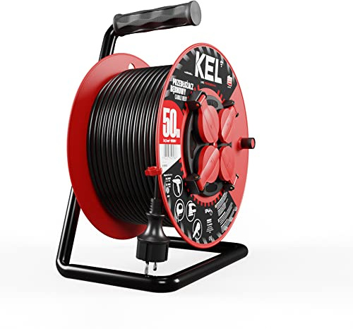 Kabeltrommel Verlängerungskabel 4x2P+PE Schuko IP44 16A 3x1,5 50m