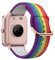 19mm Sport Armbänder Für ID205L Silikon Ersatzband Für Damen Frauen Herren Blumen Muster Armband mit Kompatibel mit ID205S ID205G ID215G ID216 SW020 SW023 WF021 WF025 (Regenbogen)