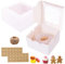 GUIFIER 30 Stück 6 Zoll Tortenschachtel mit Sichtfenster, Kraftpapier Geschenkbox mit Fenster Bäckerei Boxen, Kuchen Box Karton Donut Boxen Keksschachtel Cupcake Boxen für Brownie Dessert Cookie-Weiß