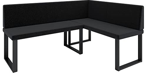 Eckbank Akiko Metal - Eckbankgruppe für Ihrem Esszimmer, Küche modern, Sitzecke, Essecke. Perfekt für Küche, Büro und Rezeption. Solide und Starke Verarbeitung. (INARI 100, 196x142cm rechts)