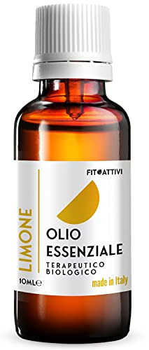 Olio Essenziale Limone per Diffusori, Olii Essenziali 10 ml puri per Aromaterapia, Capelli, Uso Alimentare o Massaggio BIO 100% Naturali e Made in Italy - FITOATTIVI
