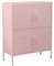DRW Sideboard mit 4 Türen mit Belüftungsöffnungen aus Metall in Rosa, 80 x 35 x 102 cm, Höhe Füße: 15 cm
