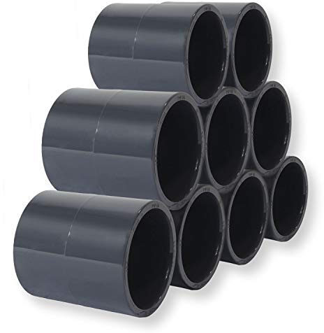 Paradies Pool PVC Fitting Klebemuffe Ø 50mm PVC-U Muffe Rohrverbinder Rohr Schlauch Klebefitting zum verkleben, Qualität aus Europa, Menge: 9 Stück