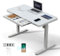 kowo Glass Standing Desk with Drawers, Wireless Charger & USB C, Height Adjustable Office Desk 120x60cm White, Sit Stand Stand Up Computer Desk