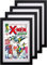 Comic Book Frame 4 Pack, MDF Holzrahmen, säurefreie Matte, 98% UV-Polycarbonat-Schutz, passend für Comics bis zu 6 3/10.2 cm x 10 1/10.2 cm, passt mit Comic-Book-Taschen und Hüllen (4 Pack.Schwarzer