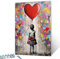 Tucocoo Roter Ballon-Malen-nach-Zahlen-Set mit Pinseln und Acrylpigment auf Leinwand, Gemälde für Erwachsene, Banksy Little Girl Street Love Bild für Zuhause, Wanddekoration, Geschenke, 40 x 50 cm