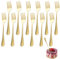 Sporgo Lot de 12 fourchettes à dessert en acier inoxydable - 17 cm - Dorées - Petites fourchettes pour la maison, les restaurants, les cantines, polies et brillantes - Passe au lave-vaisselle