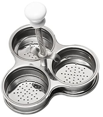 FELTECHELECTR Von Pochierten Eiern Ei Topf Eierkocher 3 Eierwilderer Rühreikocher Eierpochiererpfanne Mikrowellen-ei Eierdampfer Wilderer -ring-form Eier Pochieren Pfanne Eierbecher Gekocht