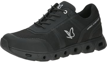 CAPRICE Damen Sneaker flach mit Schnürsenkeln Vegan, Schwarz (Black/Blk Sole), 39 EU