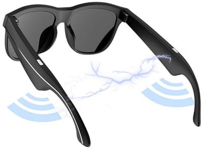 Garsent Intelligente Audiobrille, Bluetooth 5.0, UV400-Schutz, Freisprechen, Schnellladung, 7 Stunden Spielzeit, Leichte Open-Ear-Soundbrille für Outdoor-Aktivitäten