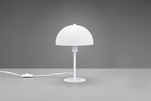 lightling Tischlampe Lola, weiß matt Metall, Schnurschalter, exkl. 1 x E14 max. 28W, Ø 20 cm, Höhe 30 cm
