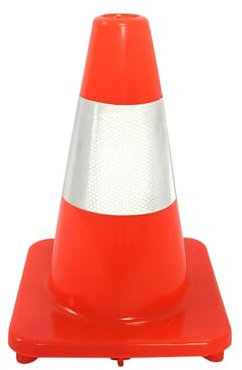 QXSJEDYCH 5 Pcs Traffic Cone PVC with Base Road Safety Reflective Traffic | High Visibility Red Street Cone | Portable Wind Resistant Traffic Cone with Base (Size : 21x21x30cm)