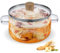 Borosilicate Glass Saucepan with Lid - 1.6L/54oz, Double Handles, Non-Stick, Heat Resistant, Stovetop Safe, Clear Glass Cooking Pot for Soup, Milk, Sauce, Pasta, Noodle